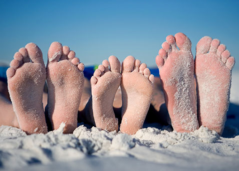 Podiatrist treating calluses and toenail problems